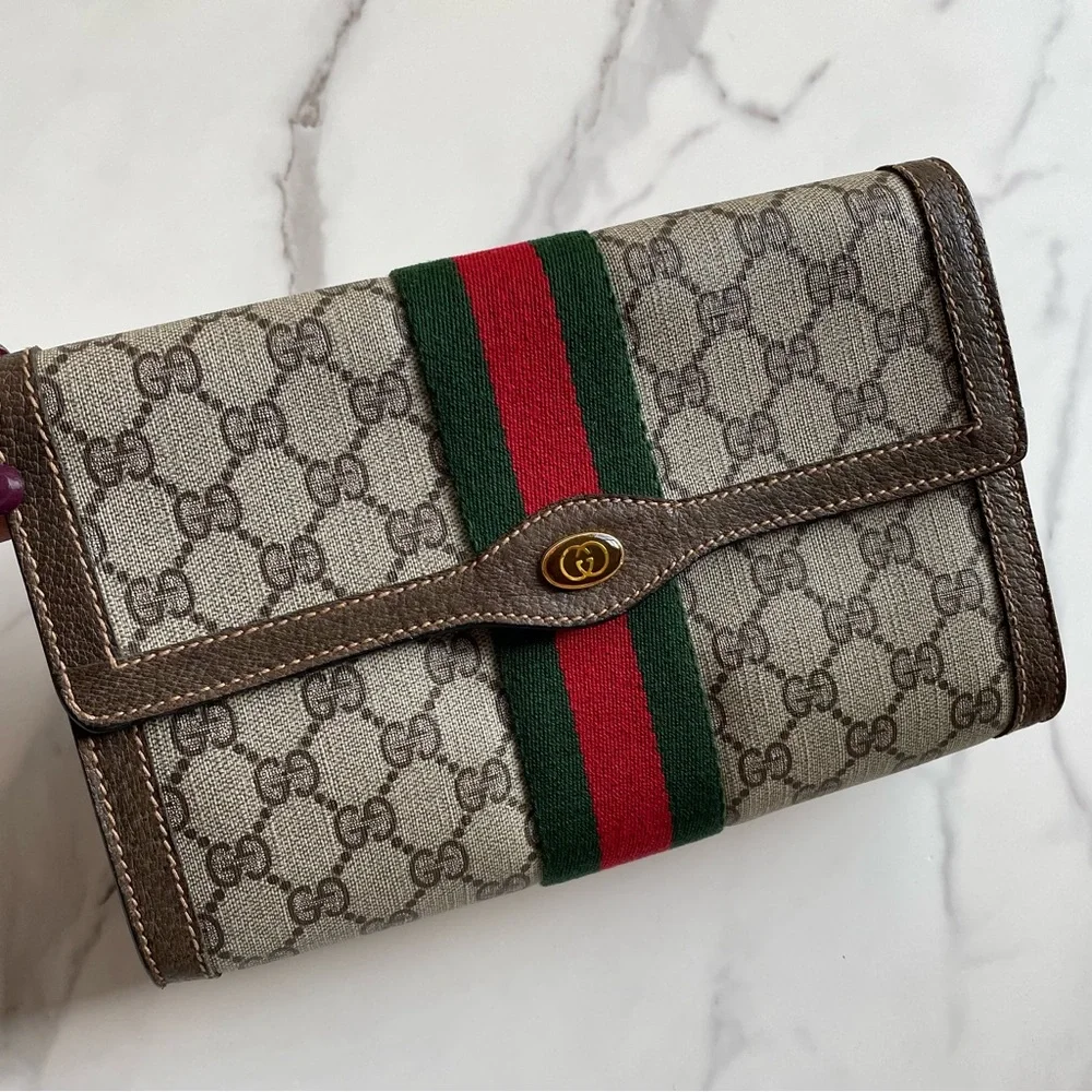 GUCCI GG Ophidia Sherry line clutch crossbody bag ❤️💚 - Picture 5 of 14